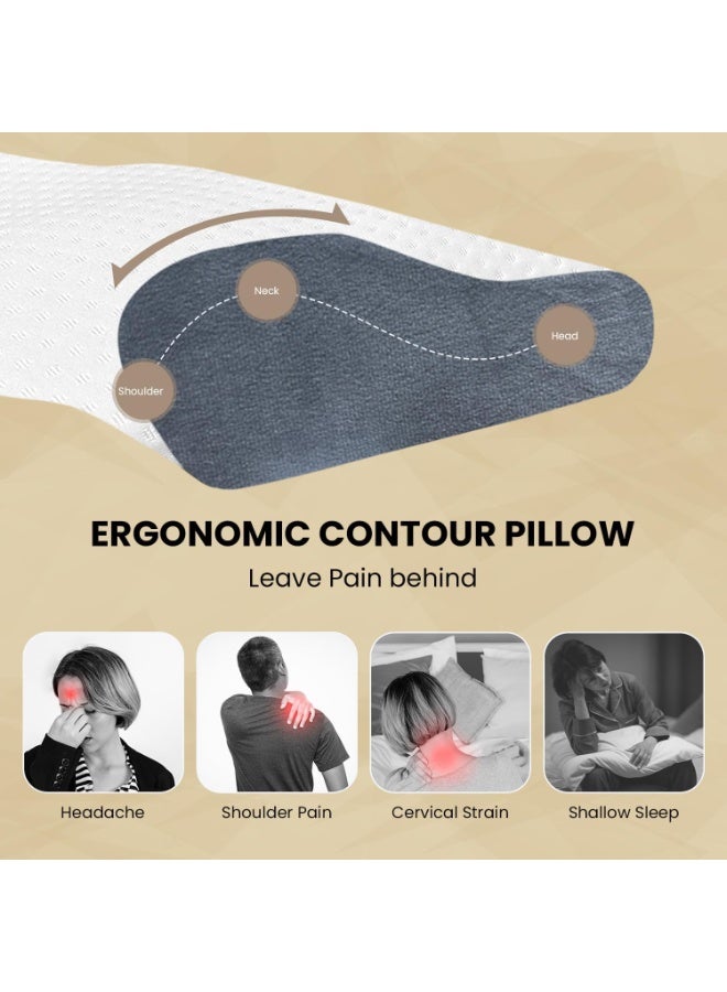 Orthopedic Memory Foam Cervical Pillow for Neck & Shoulder Pain, Contoured Gel Support Pillow for Side and Back Sleepers – Standard Size - Image 4